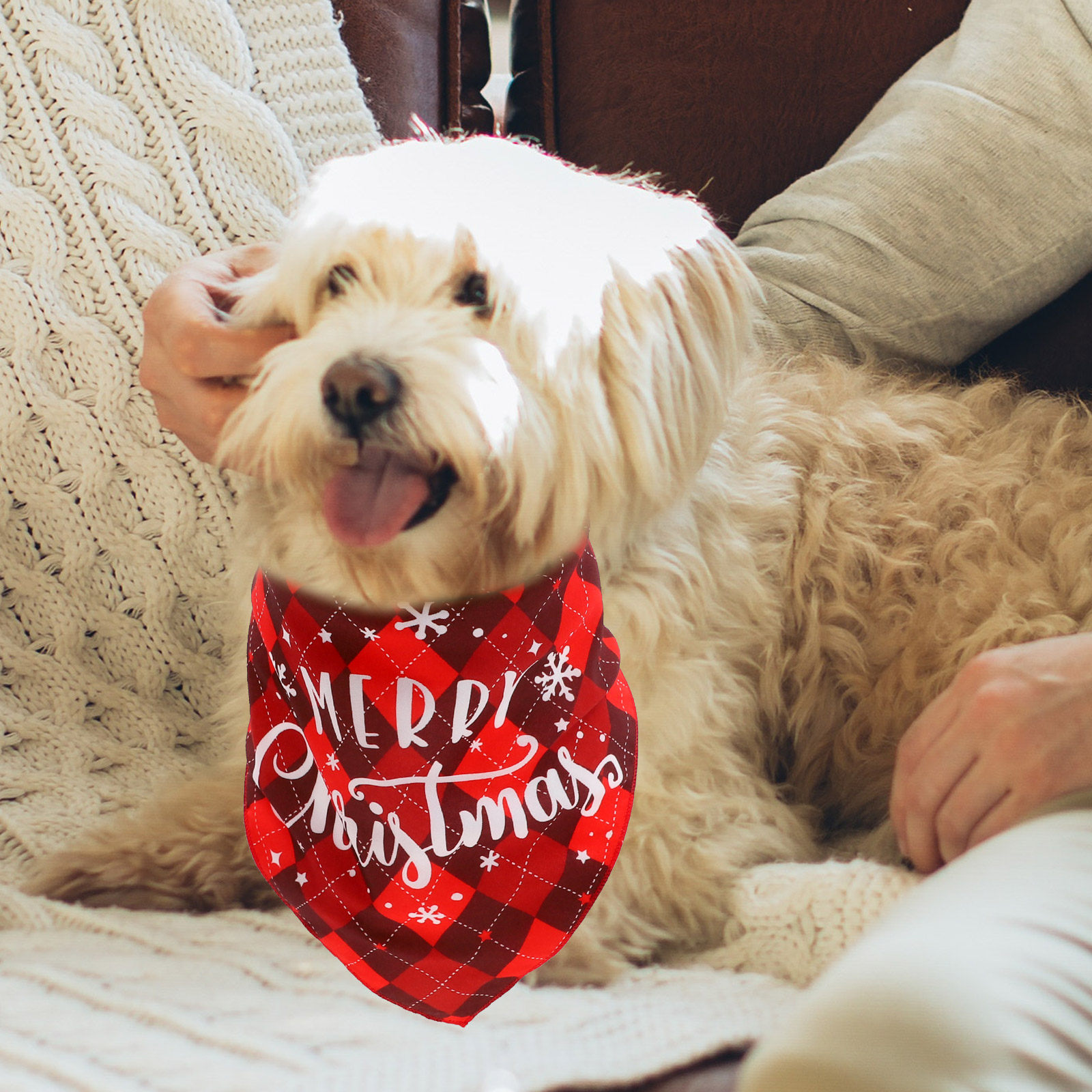 Dog Bandana Scarf - Dog Bandana Christmas Themed Supple Polyester