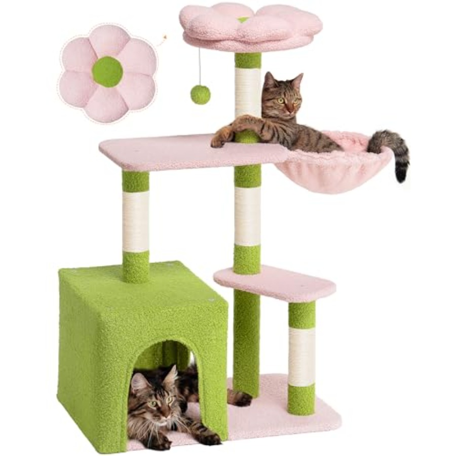 Cat Scratching Post - Cat Tree for Indoor Cats 2-Door