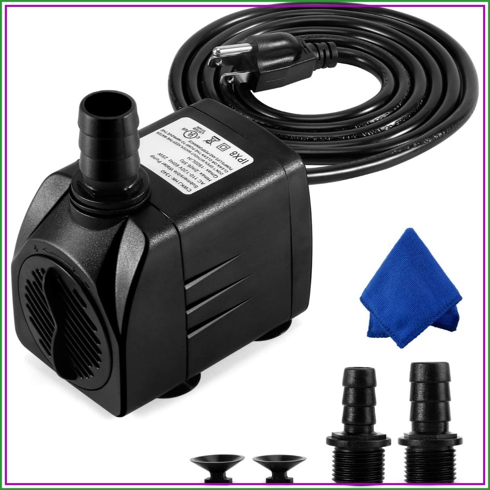Aquarium Fish Tank - 400GPH Submersible Fountain Pump, 25W Quiet