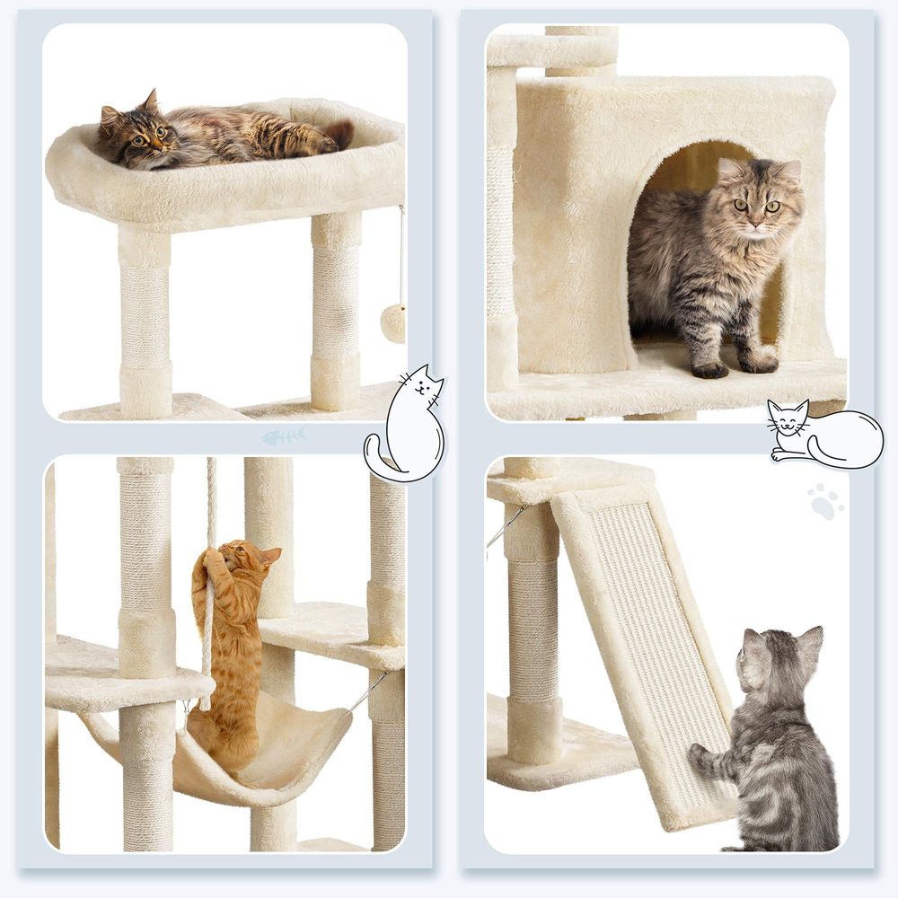 Cat Tree, 63 Inches MultiLevel - Cat Scratching Post avis et prix