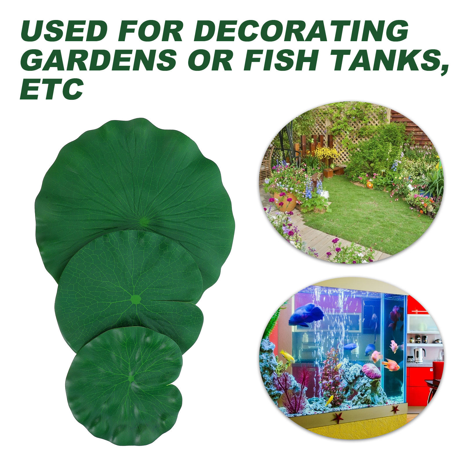 15Pcs Artificial Lotus Leaves  - Aquarium Fish Tank avis et prix