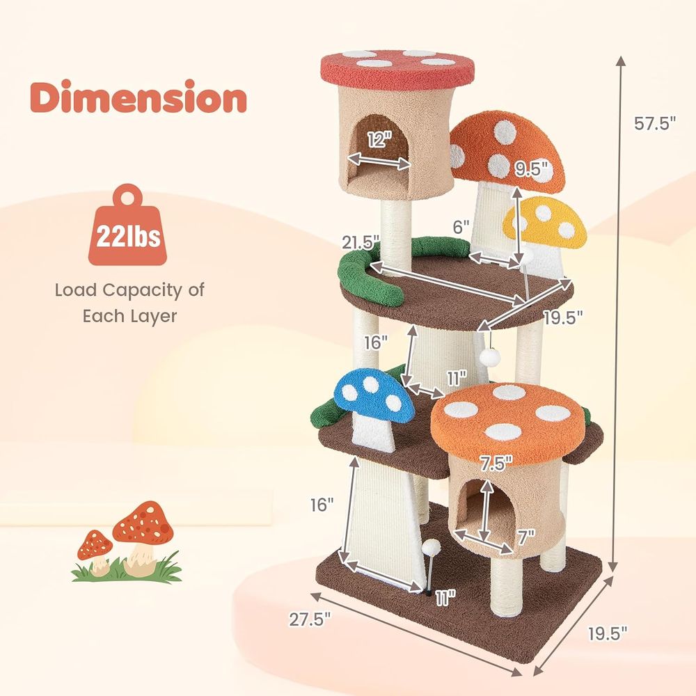kula Mushroom Cat Tree, Multi- - Cat Scratching Post avis et prix