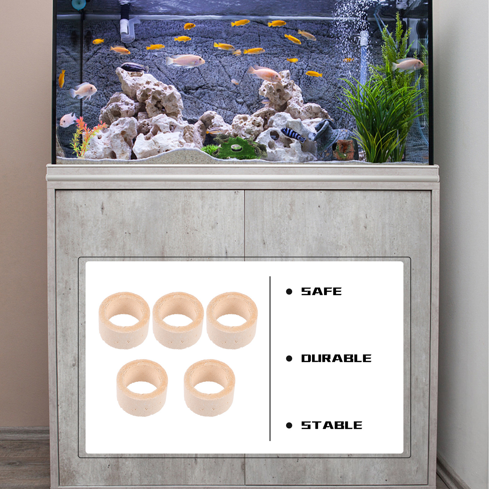 5Pcs Premium Pottery Water Pla - Aquarium Fish Tank avis et prix