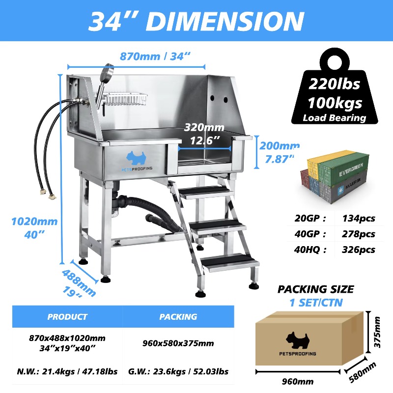 Stainless Steel Small Size Dog - Pet Supplies Wash Station avis et prix