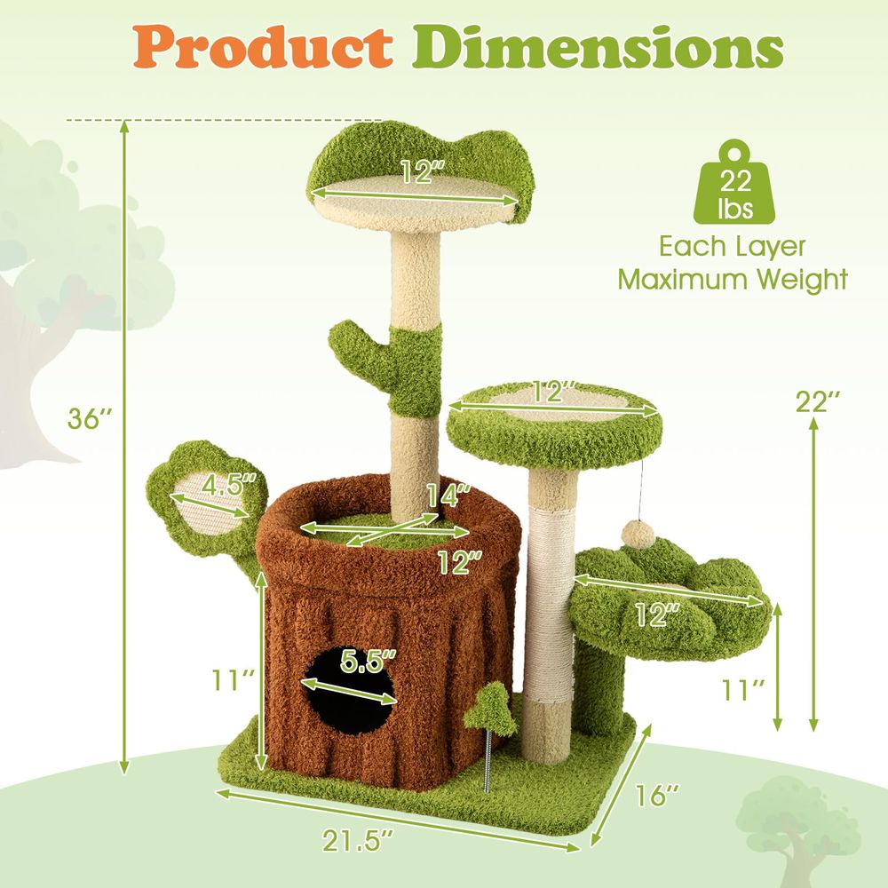 Cute Cat Tree Green Forest, 36 - Cat Scratching Post avis et prix