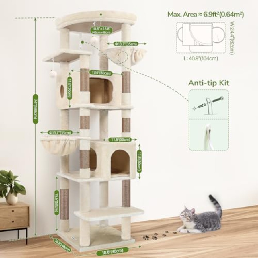 Heavy Duty Cat Tree 74in Sturd - Cat Scratching Post avis et prix