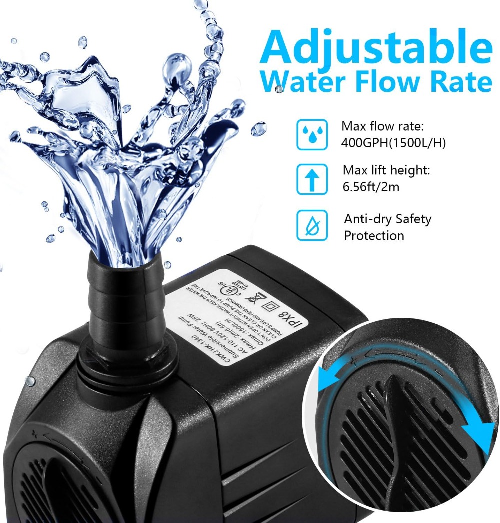 400GPH Submersible Fountain Pu - Aquarium Fish Tank avis et prix