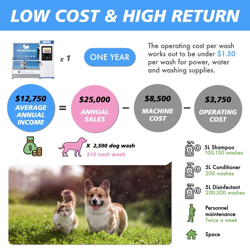 Automatic Coin Operated Stainl - Pet Supplies Wash Station avis et prix