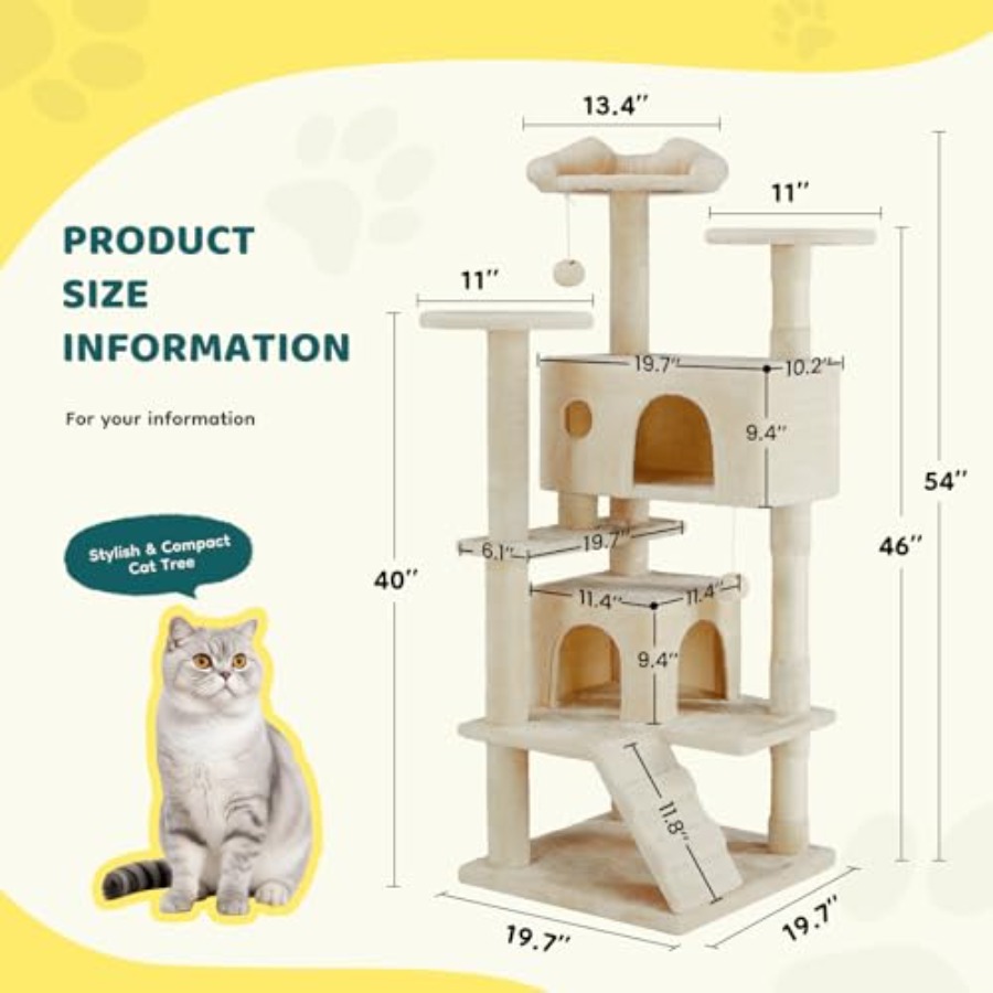 Cat Tree 54 Inch Multi-Level C - Cat Scratching Post avis et prix