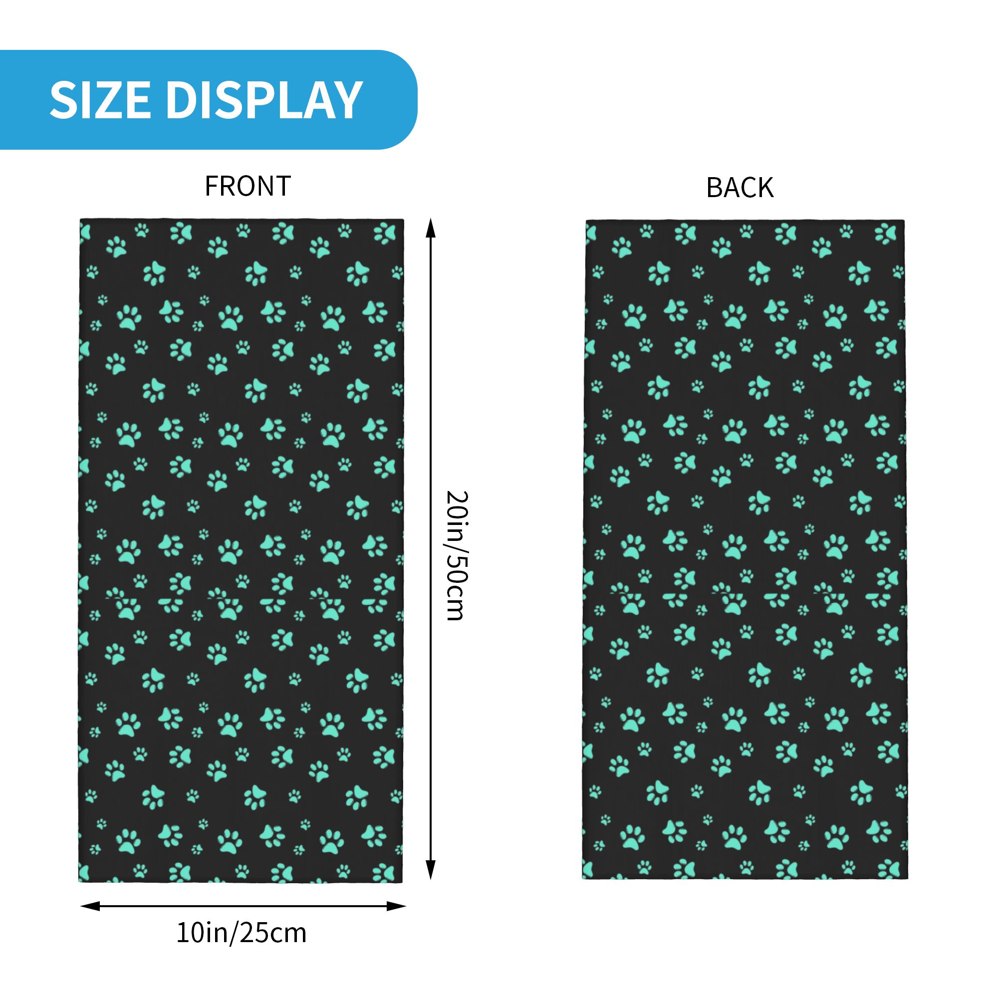 Custom Aqua Dog Paw Print Patt - Dog Bandana Scarf avis et prix